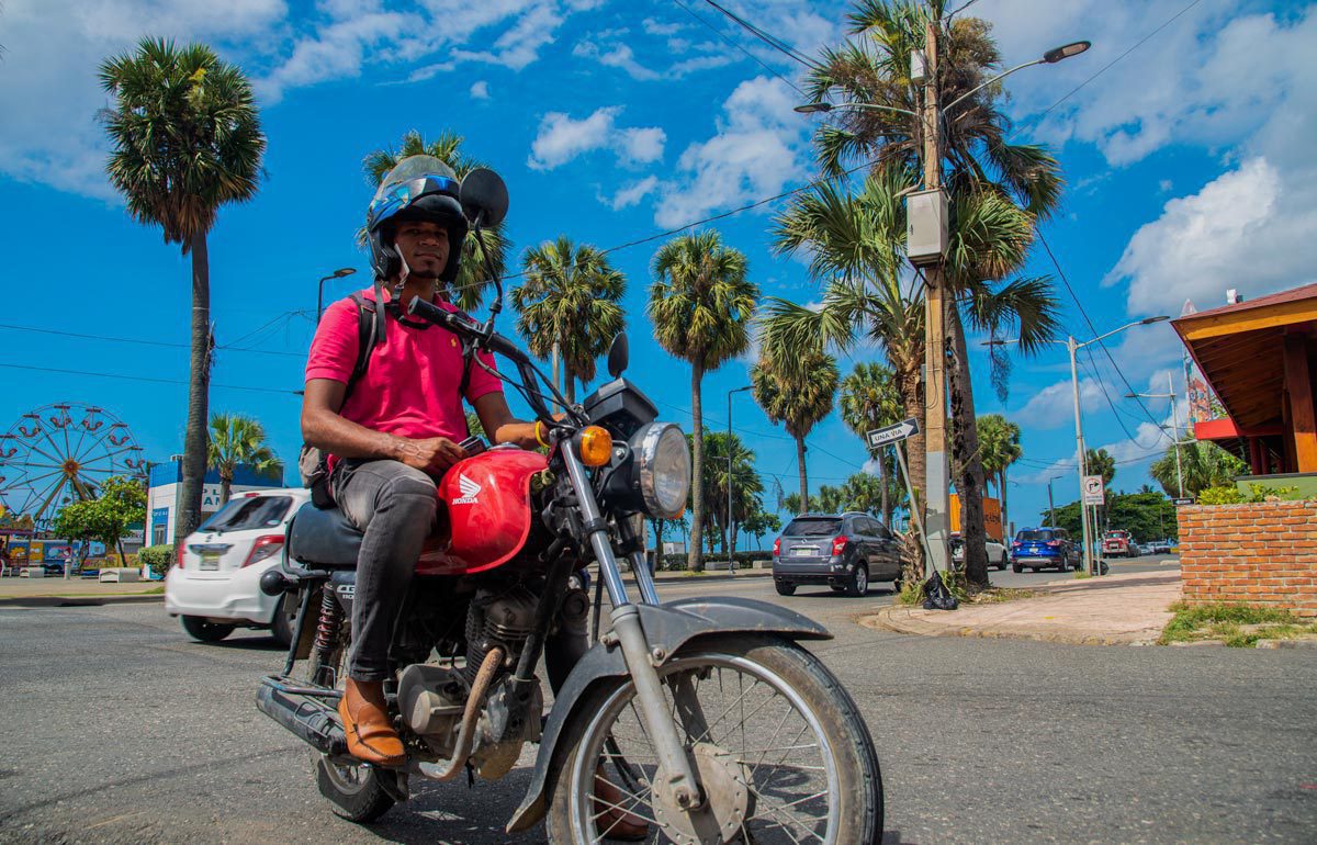 Dominican Motor taxi with driver.